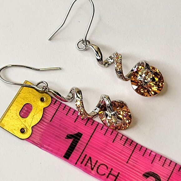 Citrine Yellow Crystal Earring - Picture 7 of 8
